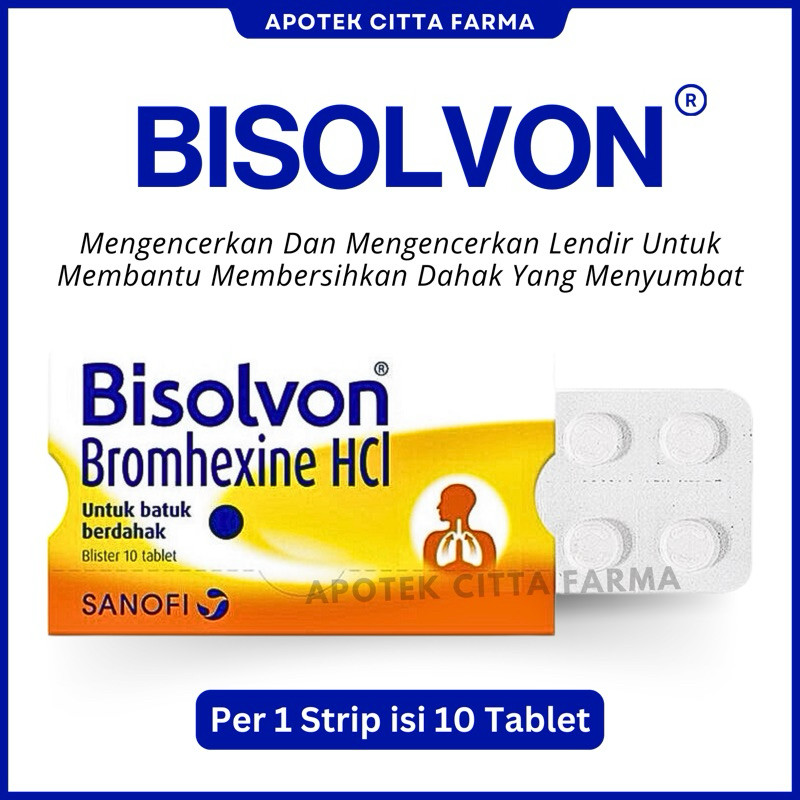Bisolvon Tablet 8 Mg Per 1 Blister @ 10 Tablet - Obat Batuk Berdahak