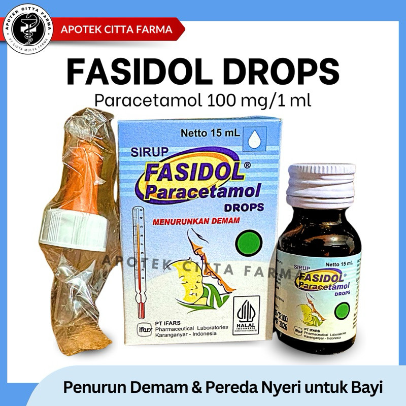 Fasidol Drops 15 ml Paracetamol - Penurun Demam / Pereda Nyeri Untuk Bayi