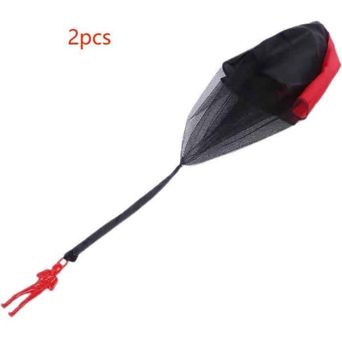 2pcs Mainan Parasut Anak Mainan Anak Terjun Payung Terjun Payung Mainan Payung Terjun - Merah-2pcs