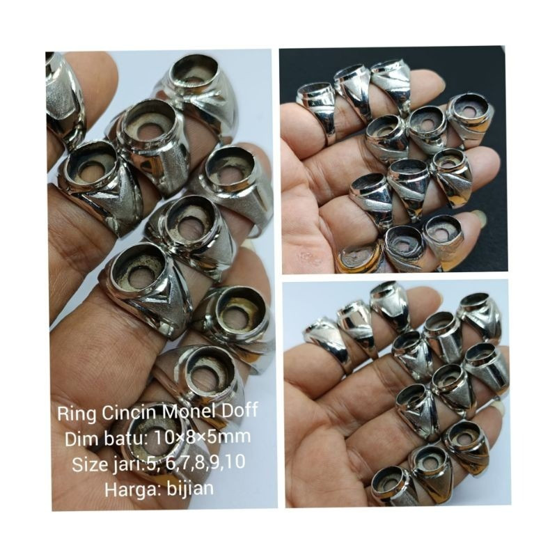 RING CINCIN MONEL DOFF HALUS DIM BATU 10×8mm