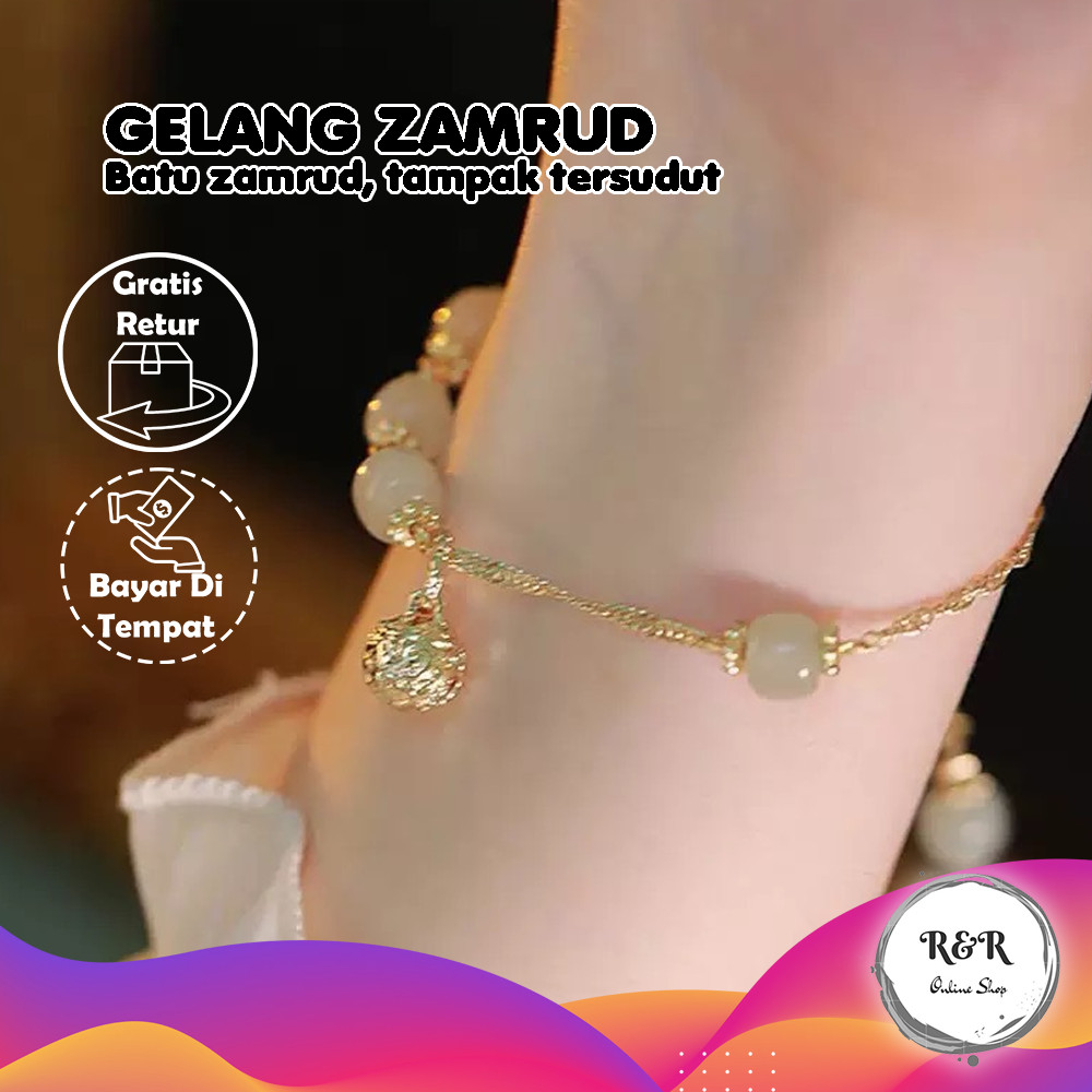 Batu Zamrud Hijau Asli Look Gelang Wanita Batu Zamrud Perhiasan Wanita Elegan Anggun Dan Cantik Gela