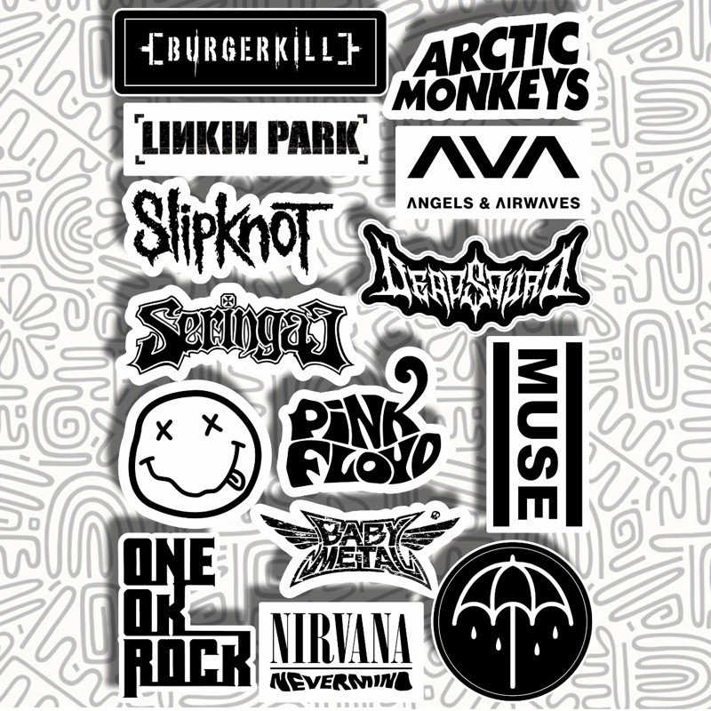 Sticker Band Metal Megadeth Kiss Neck Deep Misfits Oasis