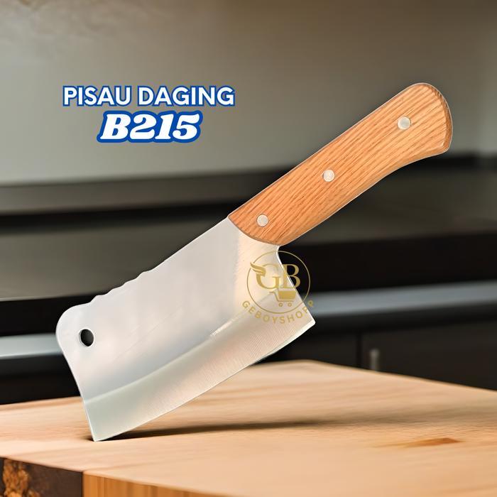 Pisau Daging Gagang Kayu Tajam & Anti Karat – Pisau Serbaguna Dapur - Tipe B215