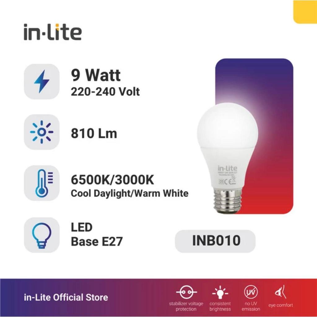 InLite Lampu Bohlam Bulb LED 9 Watt Putih INB010