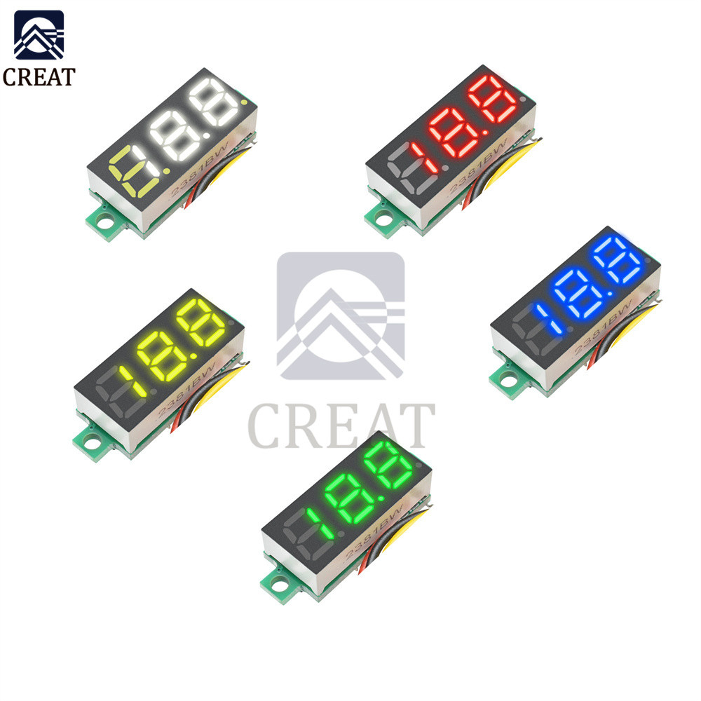 5 Color Available Mini LED gital Voltmeter DC 4-30V 0.28 In 3 Wire DC 0-100V Volt Voltage Meter Gaug
