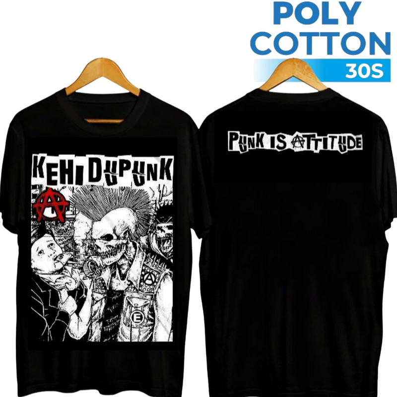 KAOS DISTRO COTTON 24s - Kaos Kehidupunk Punk Is Attitude - Baju Distro Punk Not Dead