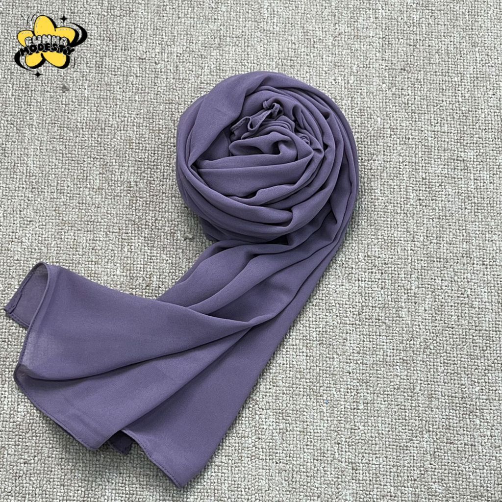 Hijab Pashmina Ceruty Bebydoll Premium shawl Size 180X75 /Kerudung Panjang Pashmina Ceruty Babydoll 