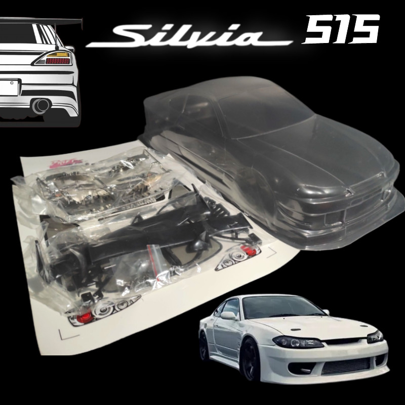 RC 1/10 Coppermix Silvia S15 PVC Bodyshell 260mm Wheelbase With Lampshade and Spoiler For 1/10 RC Tu