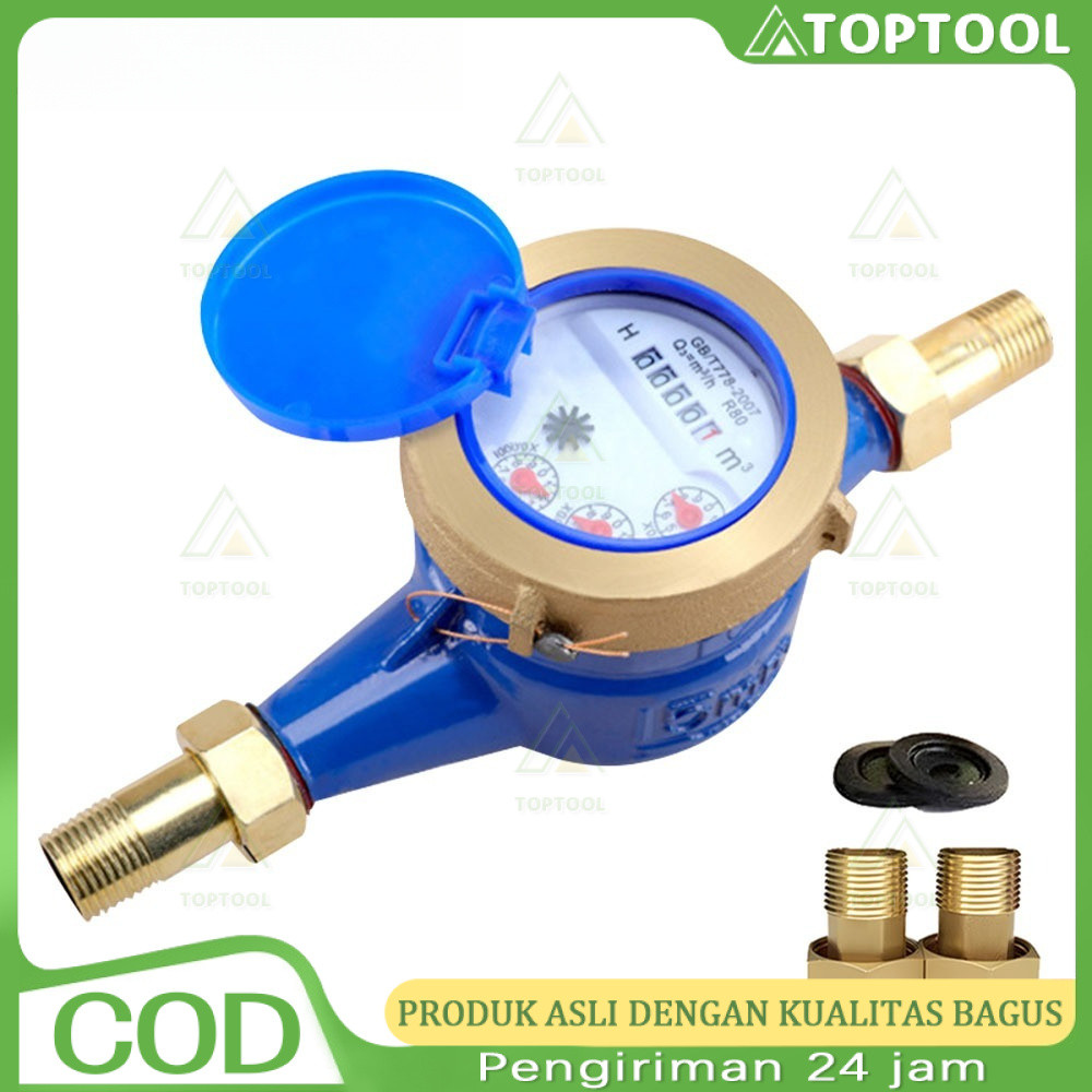 Meteran Air Bodi Besi Standar PDAM Original SNI Tamper Meteran Air Jarum PDAM 1/2" Meteran PDAM