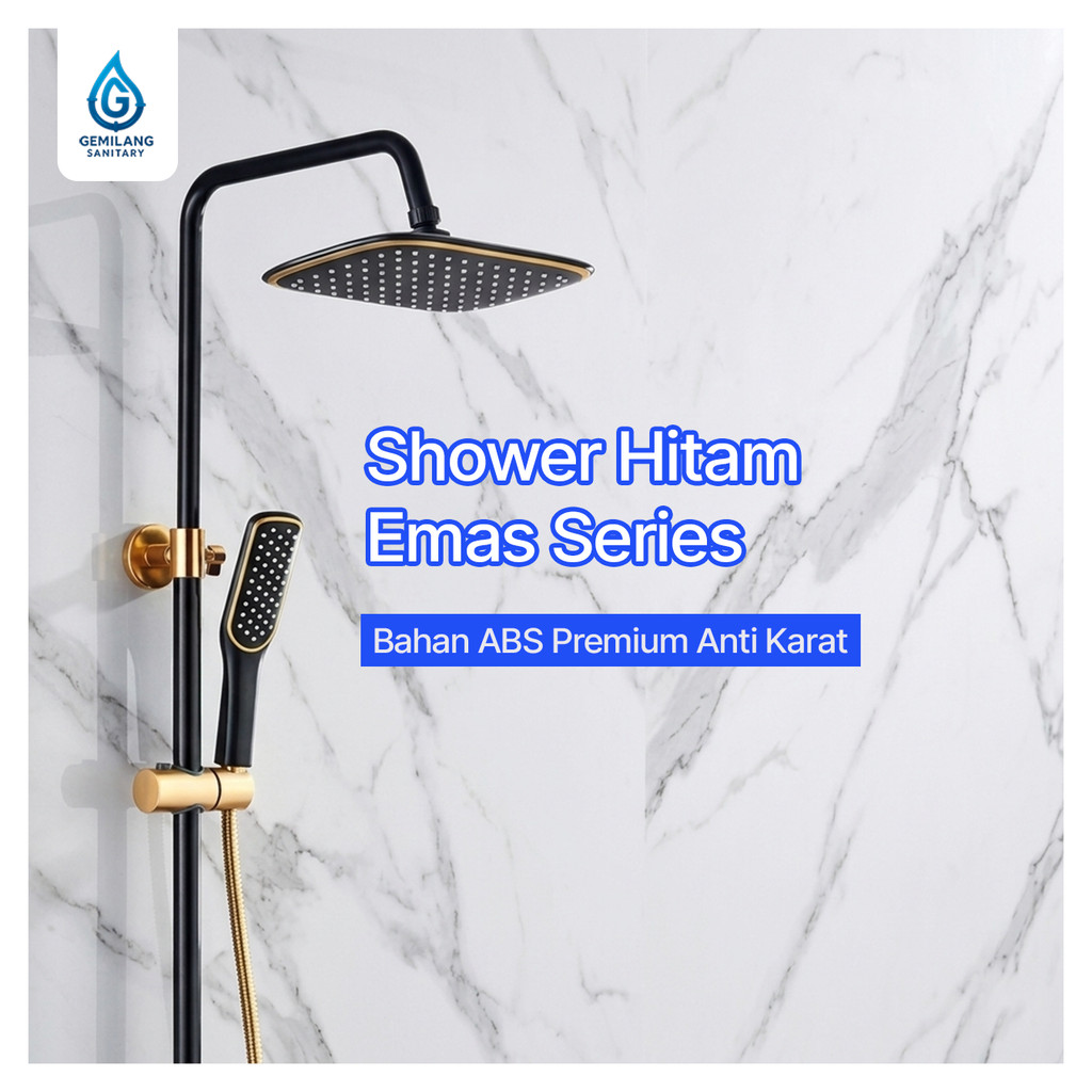 Wall Shower / Hand Shower Multifungsi Hitam Emas Series Shower Modern & Tahan Lama