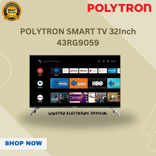 Polytron PLD-43RG9059 Smart Cinemax Google TV 43 Inch Full HD Dolby Audio Hands-free Voice Control M