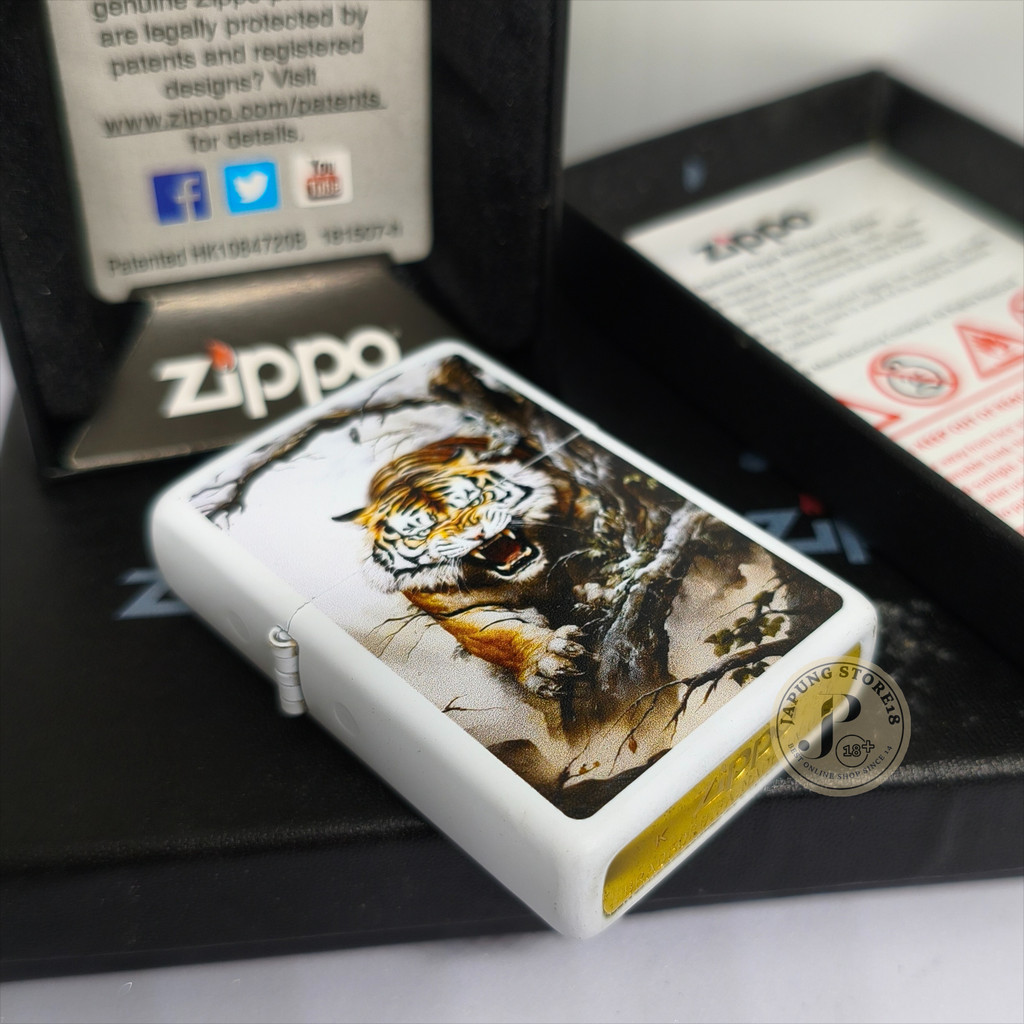 Korek api Zippo Gambar Harimau macan Zippo custom gambar korek api unik