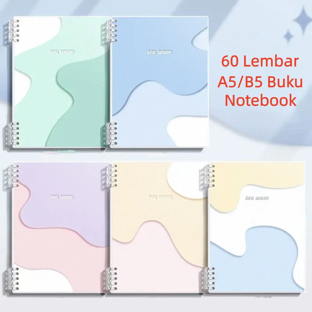 A5/B5 Notebook Buku Binder/Tutup Lepas Notebook/Tulis Sekolah Lucu Buku Notebook Aesthetic/Korea Luc