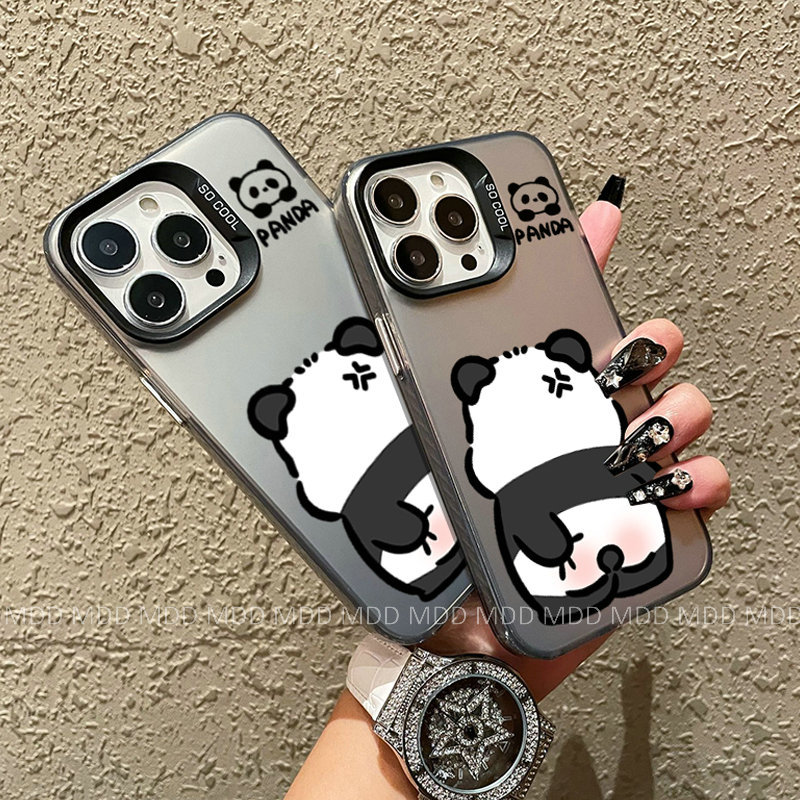 Cartoon Cute Angry Panda Funny Casing HP Untuk OPPO Find X8 X5 Pro 5G A1K A9 A5 2020 A5S A7 A12 A11K