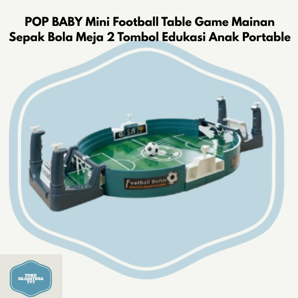 POP BABY Mini Football Table Game Mainan Sepak Bola Meja 2 Tombol Edukasi Anak Portable