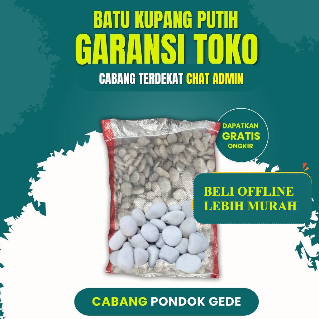 Batu Taman Hias Putih KECIL Kupang