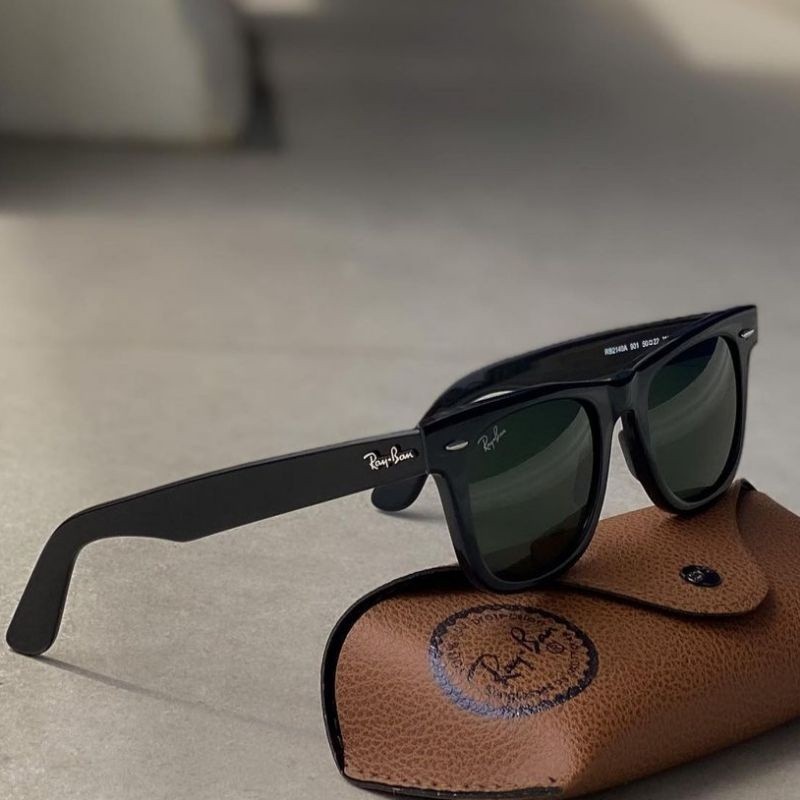 Kacamata RAYBAN WAYFARER RB2140A Lensa Kaca Black Glossy