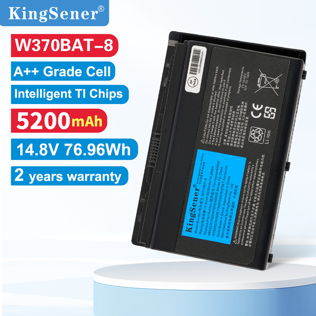 KingSener W370BAT-8 Laptop Battery For Clevo W350ET W350ETQ W370ET Sager NP6350 NP6370 Senker Xmg A5