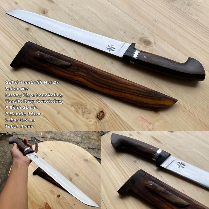rhavsaka Golok pisau sembelih baja HSS per bearing super tajam siap pakai murah - 1 - 2