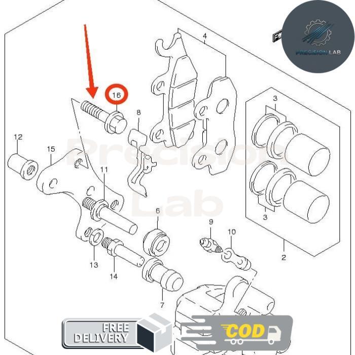 Suzuki Parts 09103-08107-000 Baut Braket Kaliper Cakram Suzuki Skywave 125 Ori - Not Specified -p.la