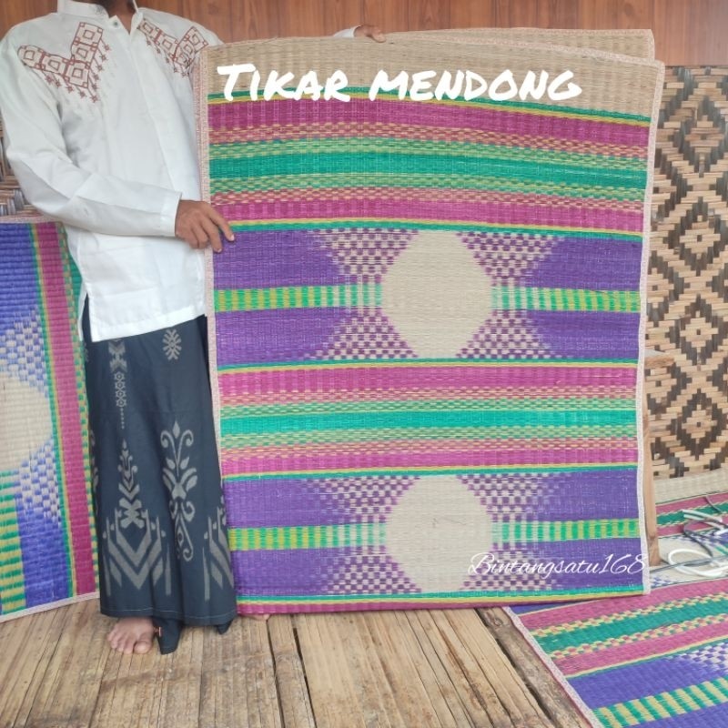 Tikar Mendong Motif bulan Ukuran 2x3 Tikar Pandan Tikar tradisional Tebal dan Hangat