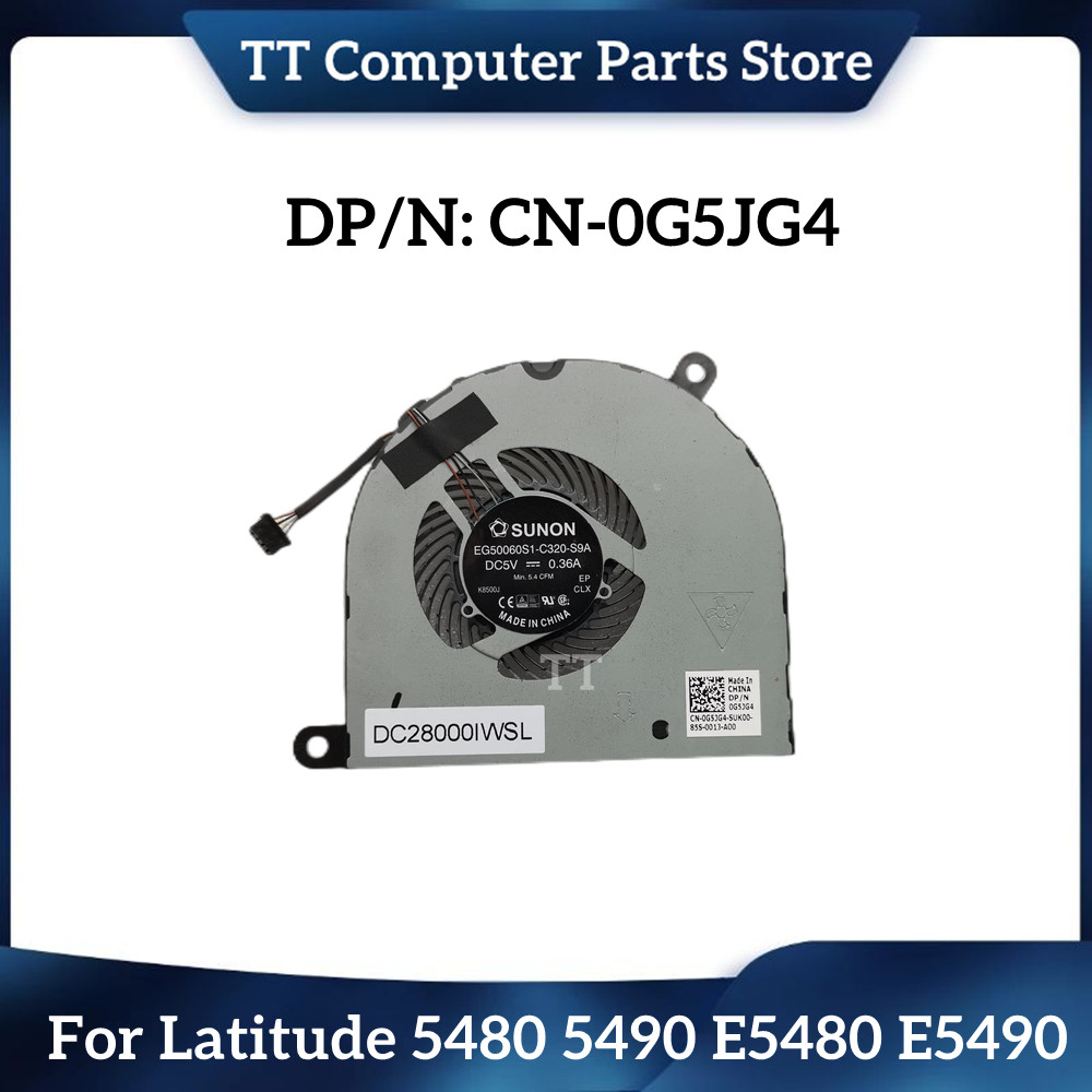 TT New Original Laptop Heatsink For Dell Latitude 5480 5490 E5480 E5490 Cooling Fan 0G5JG4 G5JG4 -0G