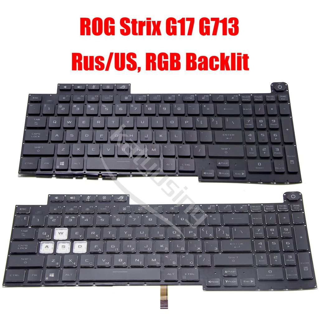 Rus US Keyboard for Asus ROG Strix G17 G713 G713PV G713PI G713PU G713RC G713RS G713RM G713RW G713QY 