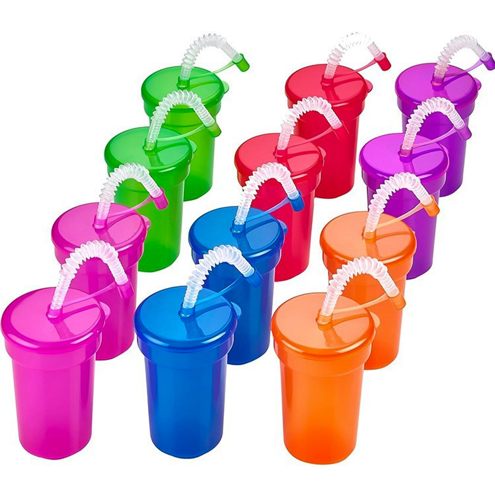 Rainbow Colored Food Grade Straw Cup With Lid Leak Proof And Dust