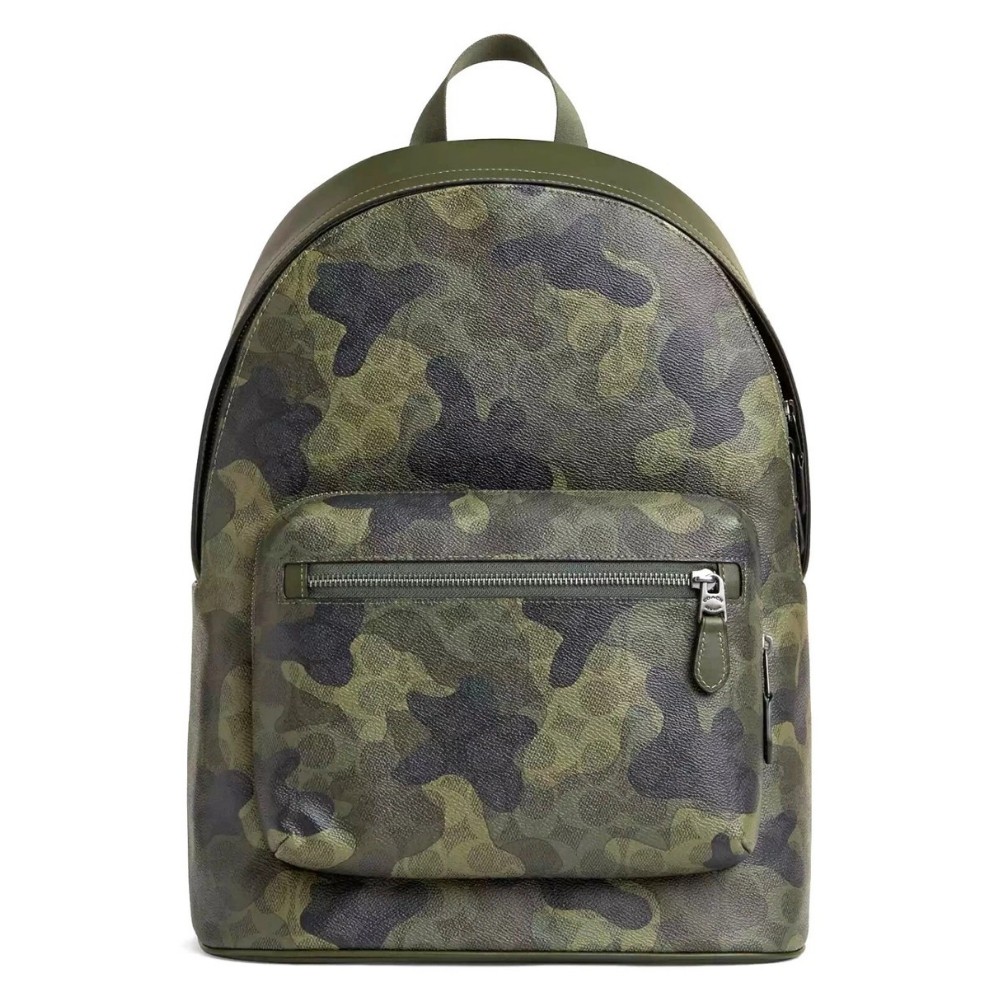 Coach Signature Green Camo West Backpack / Tas Branded Original