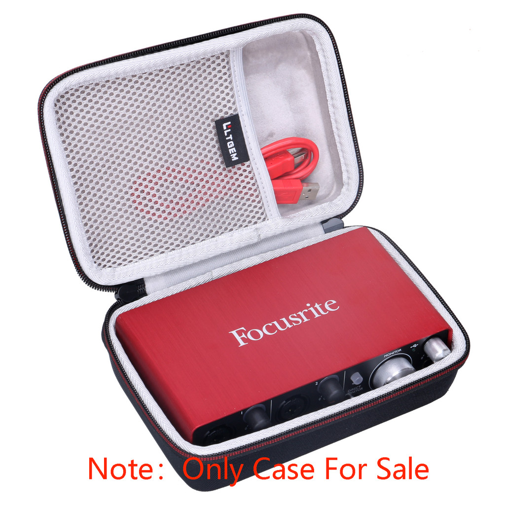 LTGEM EVA Hard Travel Case for Focusrite Scarlett Solo 2i2 (2nd Gen) USB Auo Interface