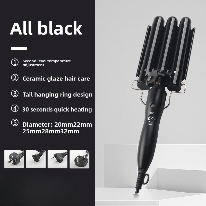 Professional Triple Barrel Hair Curler Ceramic Tourmaline Technology Fast Heating Anti Scalng Hair S