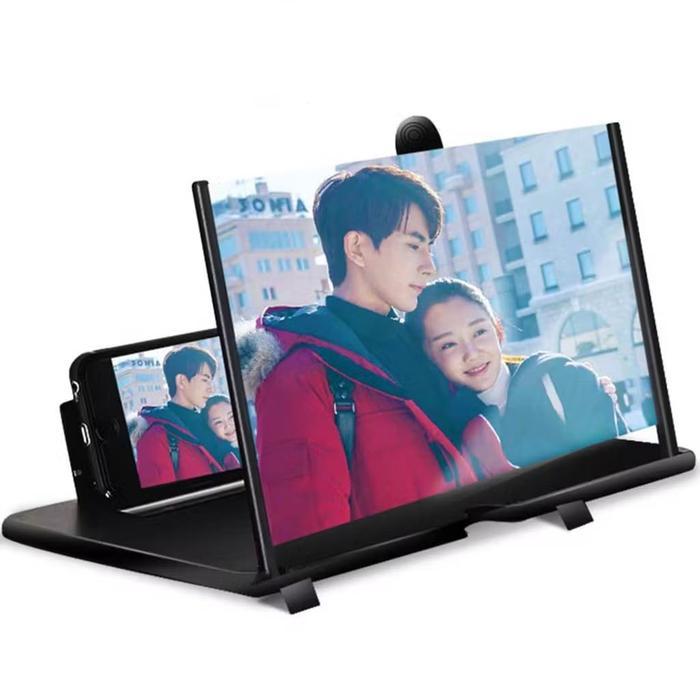 Kaca Pembesar Layar HP Smartphone 12 Inch Lipat Stand holder - Merah