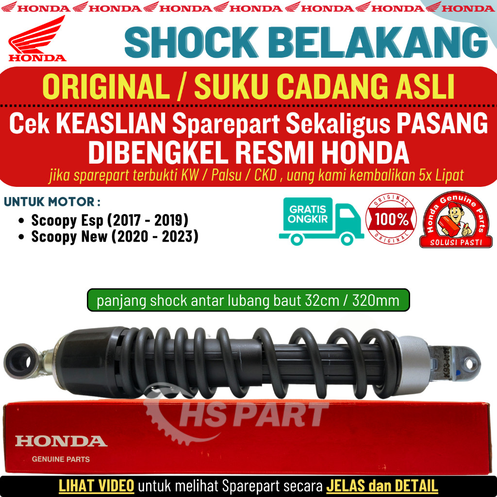 Shock Shockbreaker Belakang Scoopy Fi 2017 2018 2019 2020 2021 2022 2023 Original AHM Honda