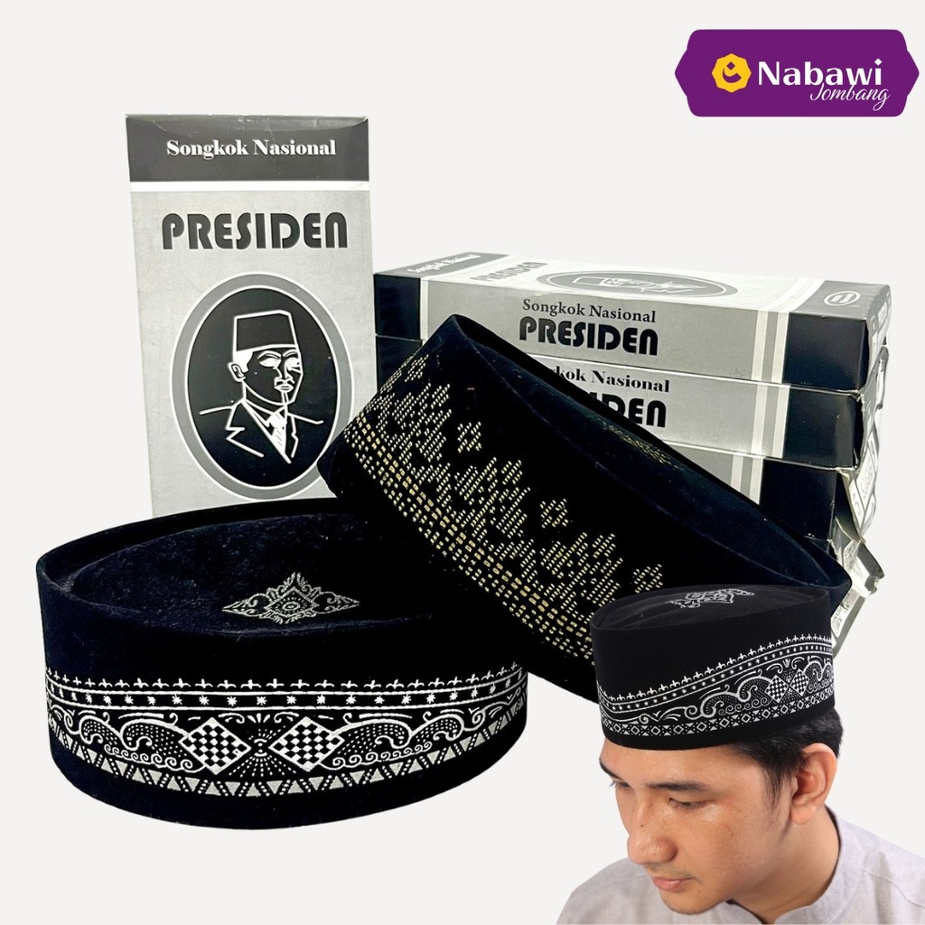 Peci Songkok Kopiah Hitam Bordir Motif Batik Exclusive Murah Berkualitas Original