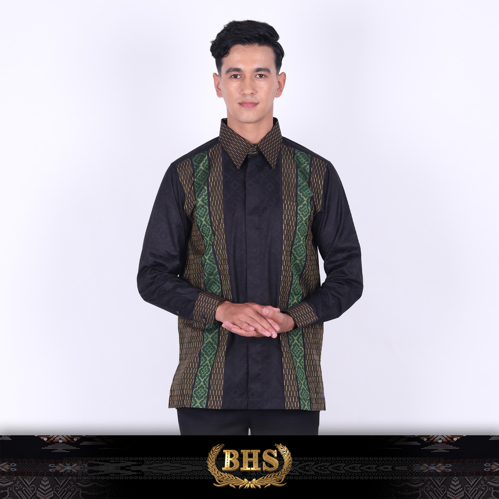 Baju Batik BHS Classic Warna Hitam Hijau