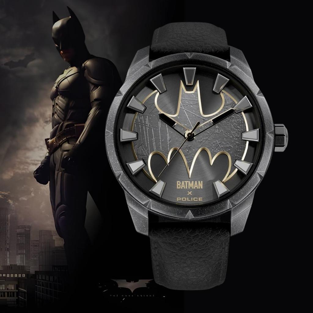 POLICE BATMAN PEWGA0075501 ORIGINAL GUNMETAL SPORT KULIT JAM TANGAN PRIA