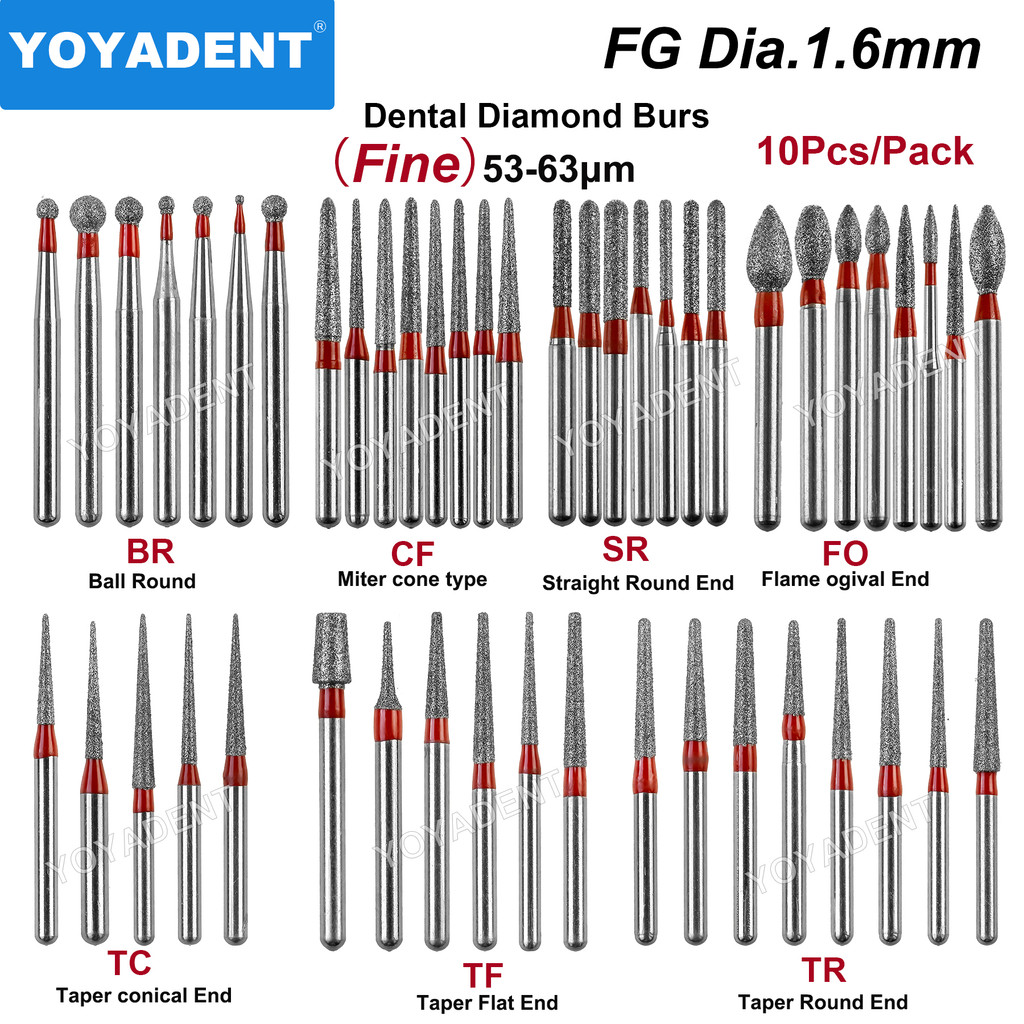 FG Fine Dental Burs Diamond Burs High Speed Turbines Drills Dental Lab Polishing Tools TR/TC/TF/FO/B