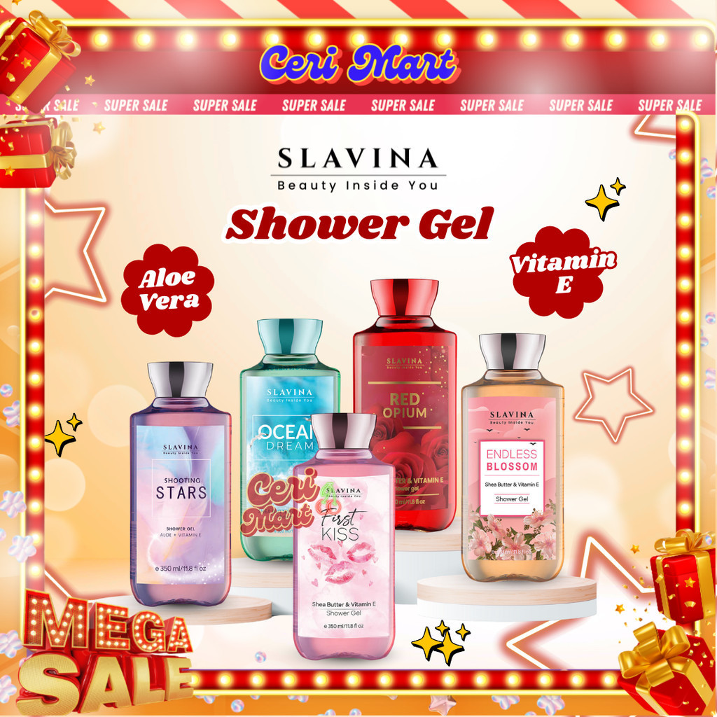 SLAVINA BEAUTY INSIDE YOU BODY WASH SHOWER GEL RED OPIUM ENDLESS LOVE FIRST KISS OCEAN NAGITA SLAVIN