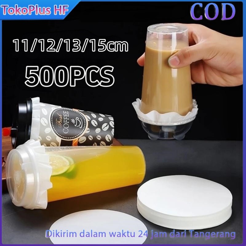 500pcs Kertas Anti Tumpah/Leakproof Paper Kertas Anti Bocor Bulat Gelas Cup Kopi Kertas Tutup Gelas 