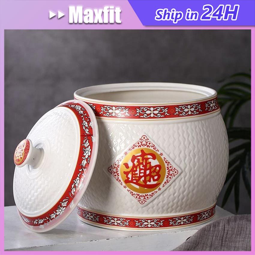 Tempat Beras Guci Beras Keramik Wadah Beras Tempat Penyimpanan Beras Untuk Fengshui