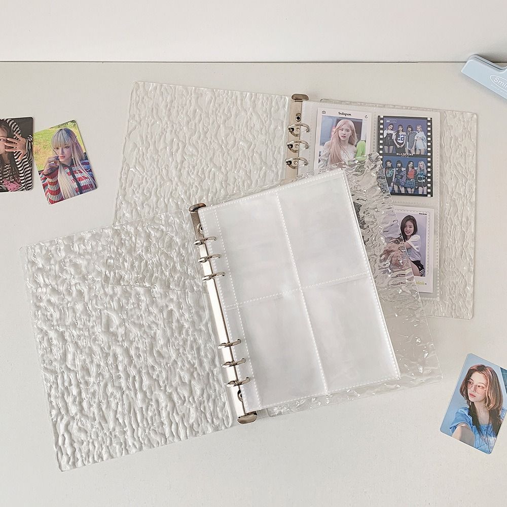 High Quality A5/A8 Photocards Holder Water Ripple Transparent Idol Card Collection Binder Loose Leaf
