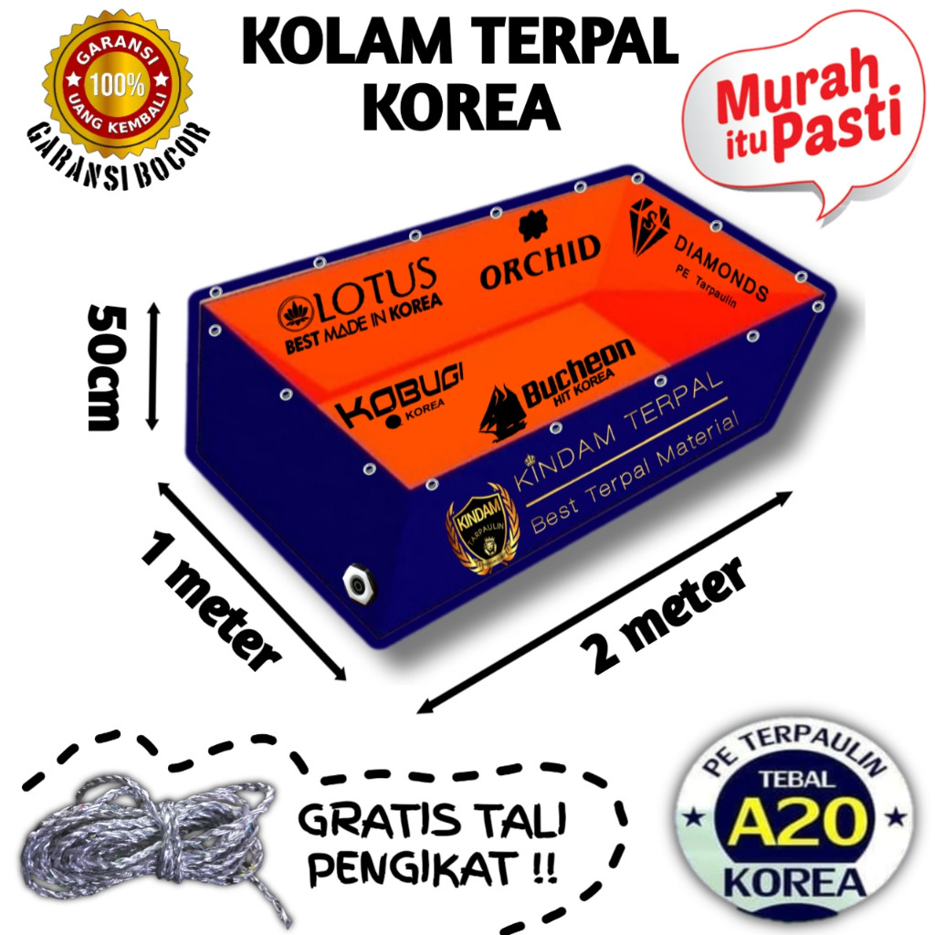 GOSTORE - TERPAL KOLAM  2x1x50 A20  | KOLAM TERPAL LELE, NILA, GURAME