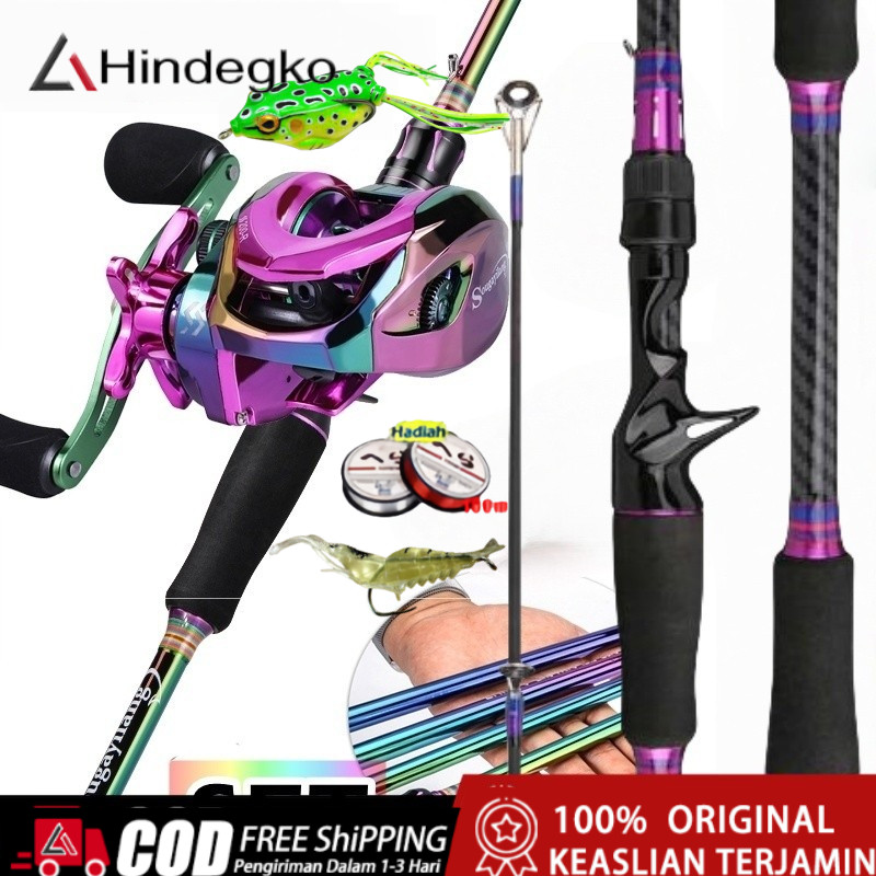 Joran pancing 5PCS Set joran dan reel bc/Ungu Joran BC Set UL Carbon Pancingan Set Lengkap Joran