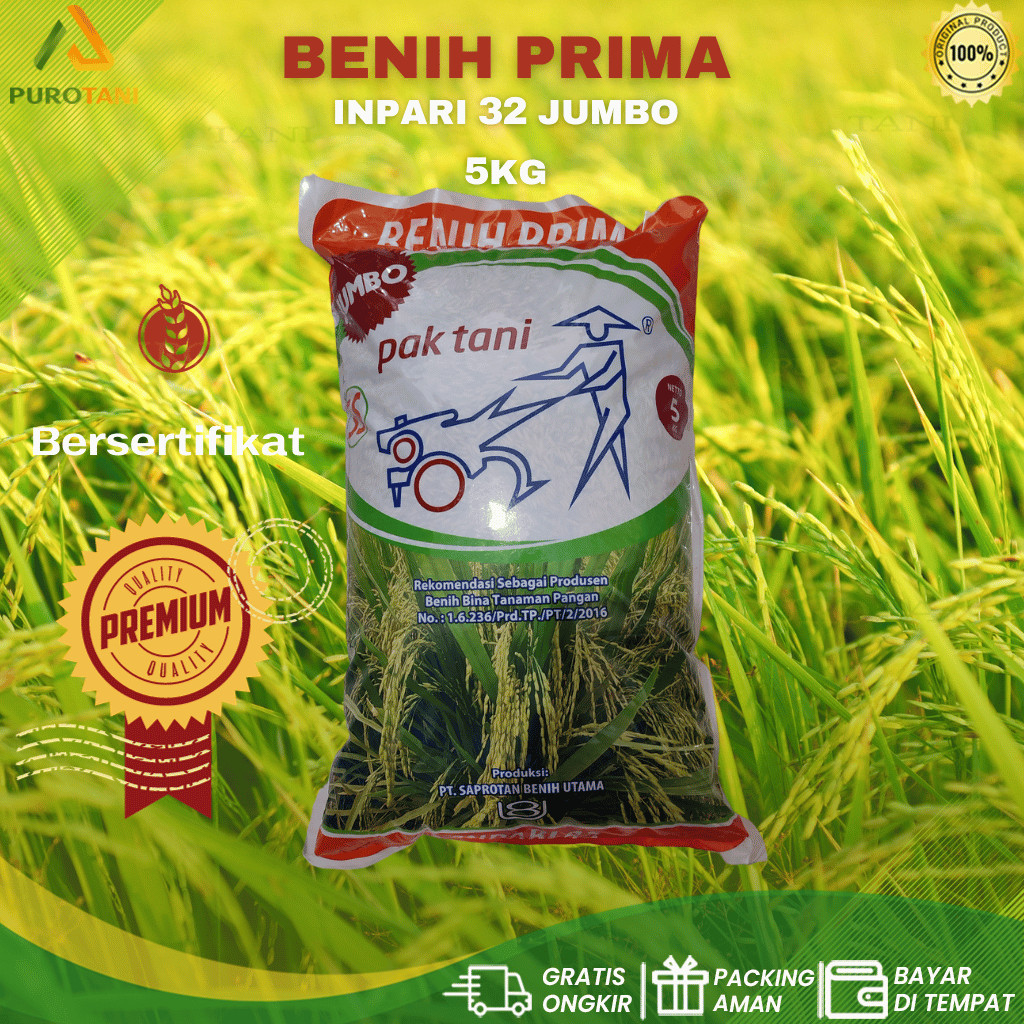 Benih Padi INPARI 32 Jumbo Pak Tani 5kg Benih Prima Paktani SS