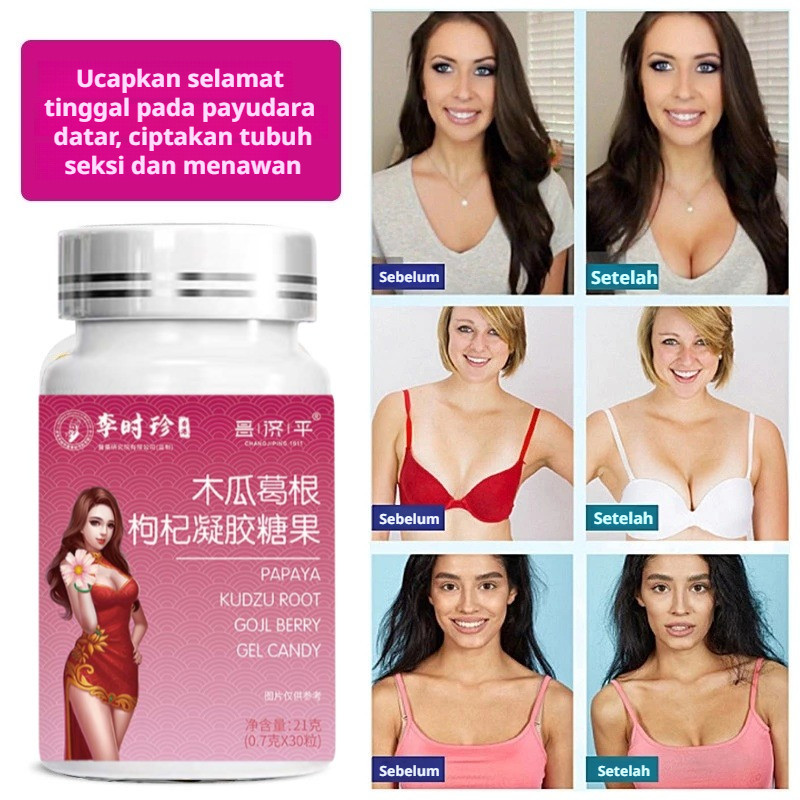 24H Pengiriman Cepat - 60 Kapsul Softgel Pembesar Payudara Cepat/Permen Pembesar Payudara Dari Pepay