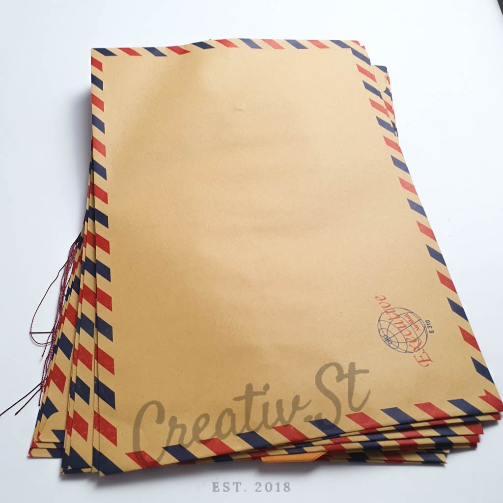 Executive Amplop Coklat Tali Airmail 310 Ukuran Folio 10 Lembar Envelope Lamaran
