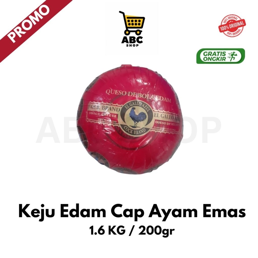 Keju Edam Cap Ayam Emas 1.6KG / Repack 200gram