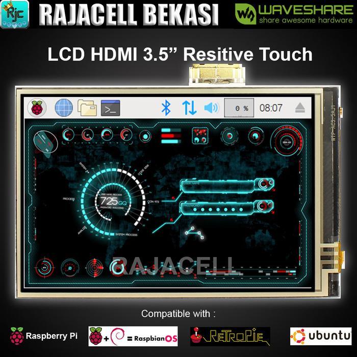 LCD WAVESHARE 3.5" 3.5 inch HDMI IPS LCD Touchscreen Raspberry Pi 3B +