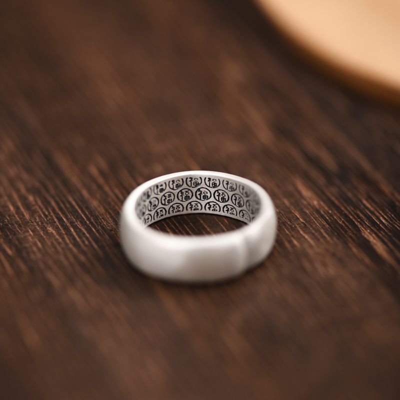 999 kaki cincin perak pria dan wanita retro cincin polos sederhana dapat disesuaikan