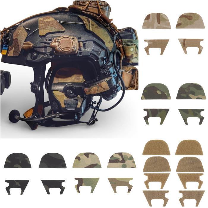 Ops Core AMP Headset - Dynamic Ear Fuzz Cover - Camo Skin Set Covers Camouflage Loreng Sticker Tacti